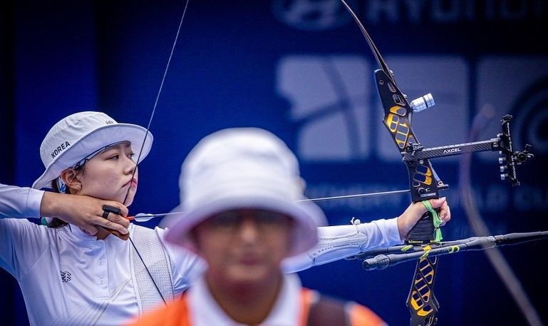 称号：韩国美女射箭运动员、巴黎奥运会第一世界纪录保持者——林世健